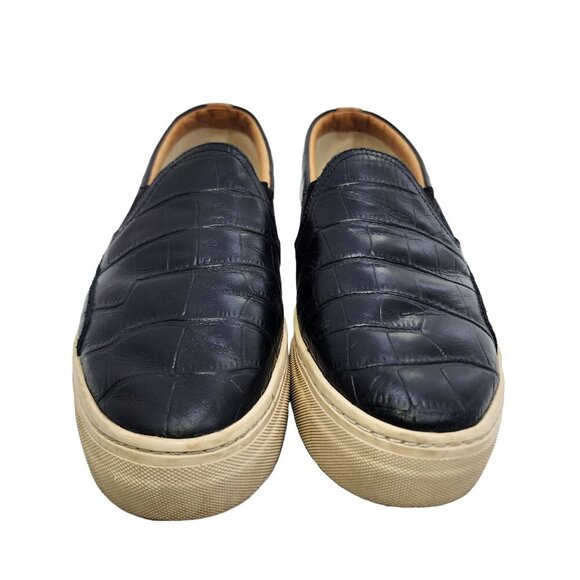 Soludos Leather Embossed Croc Bondi Platform Sneakers Black Size 10 - Picture 5 of 11